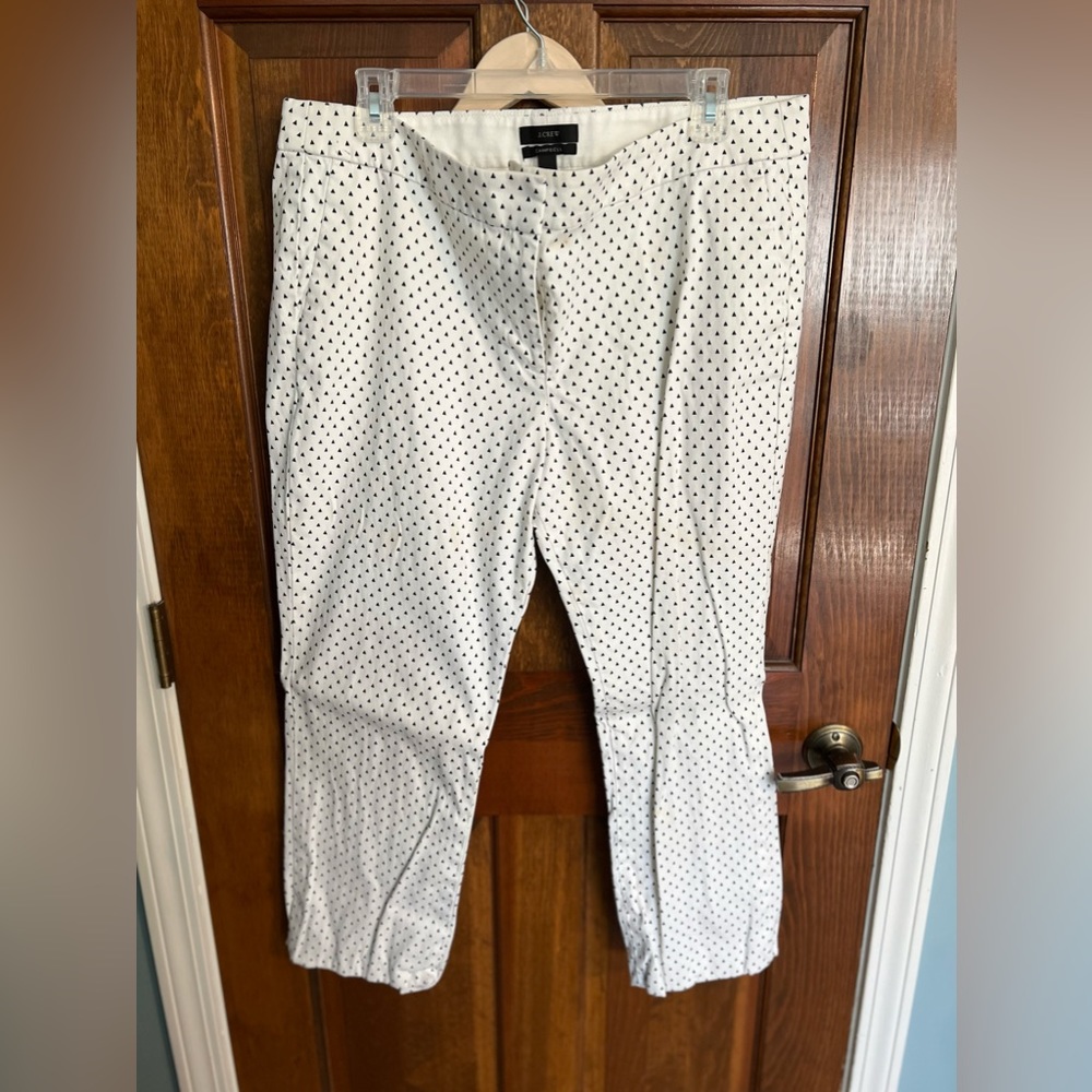 J.Crew white/navy long capris- at ankle